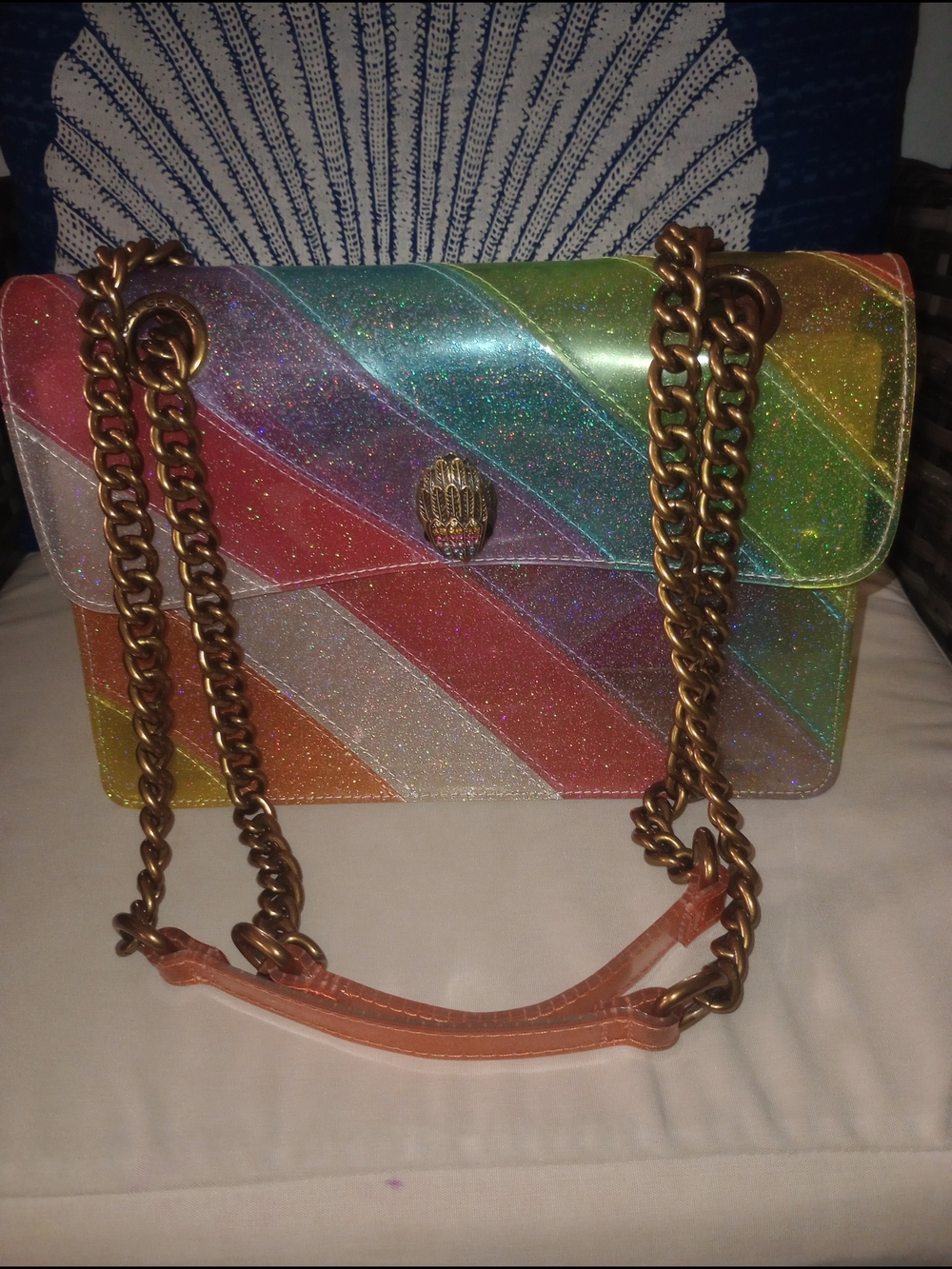 Kurt Geiger Vinyl Kensington Rainbow Shoulder Bag - Picture 5 of 13